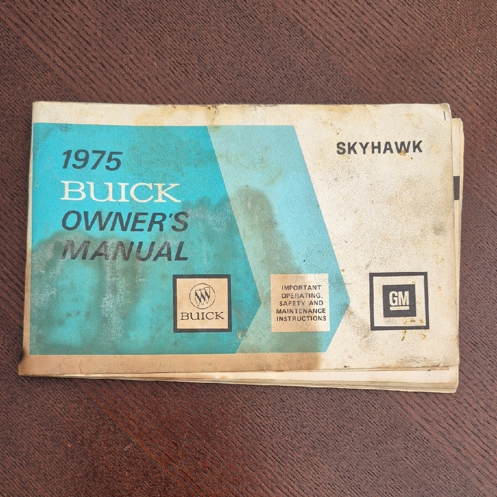 Vintage Original 1975 Buick Skyhawk Owner's Manual